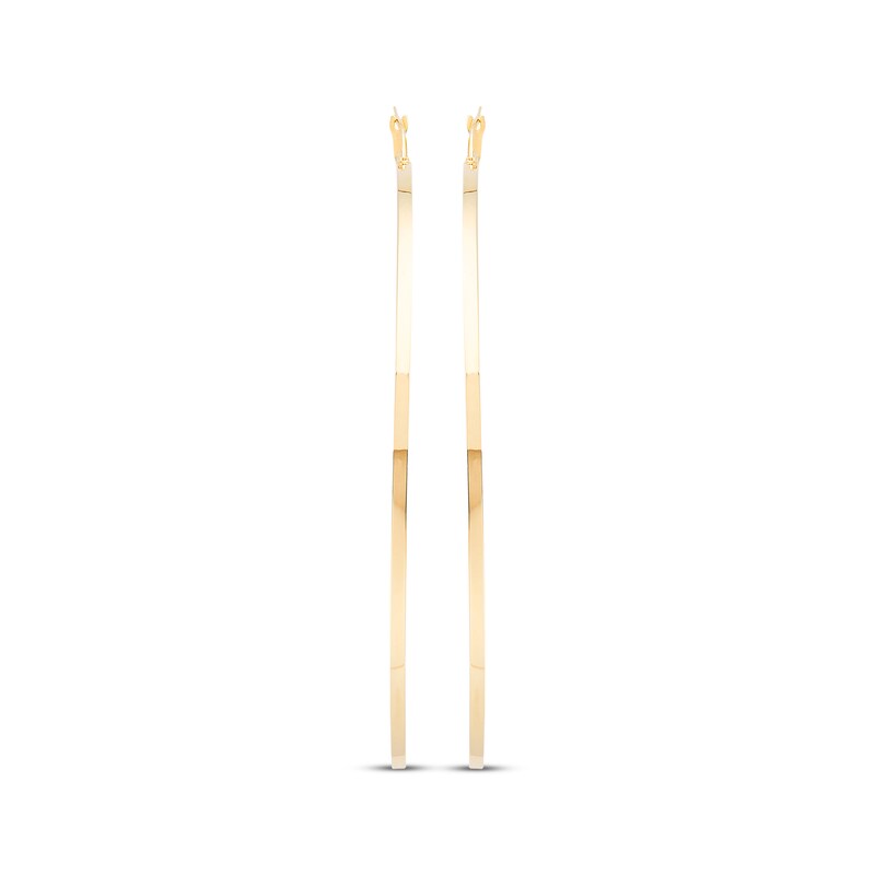 Main Image 2 of Square Tube Hoop Earrings 10K Yellow Gold 70mm