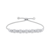 Thumbnail Image 0 of Baguette & Round-Cut Diamond Flower Bolo Bracelet 1/2 ct tw Sterling Silver