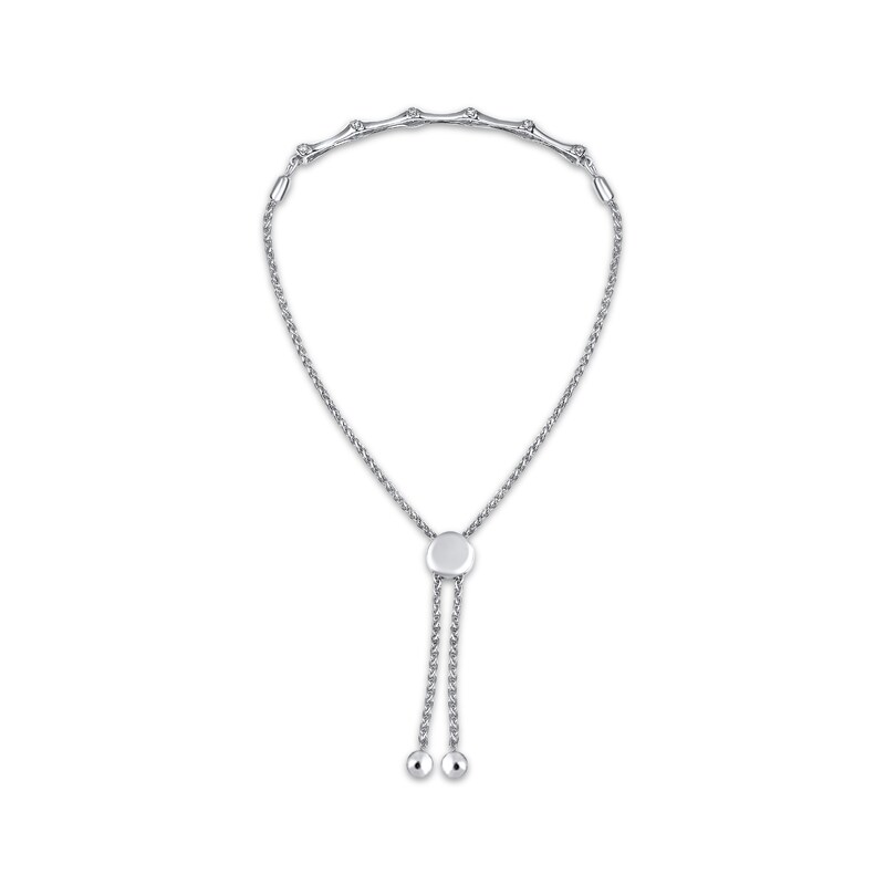 Main Image 2 of Diamond Bamboo Bolo Bracelet 1/5 ct tw Sterling Silver