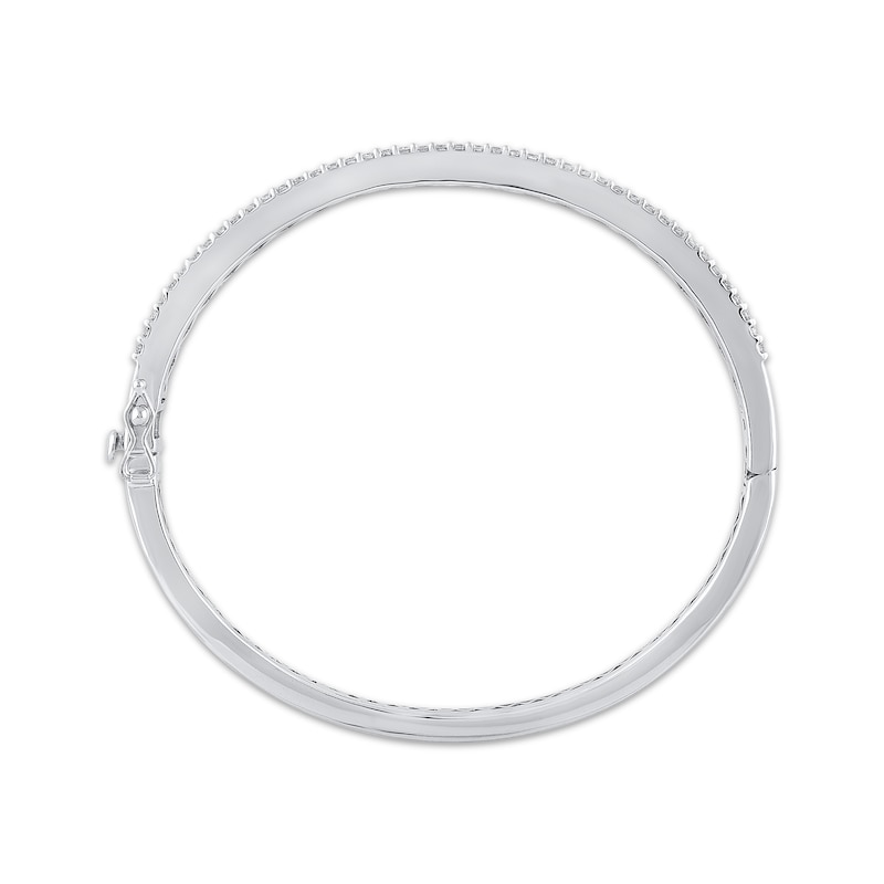 Baguette & Round-Cut Diamond Bangle Bracelet 3 ct tw 10K White Gold