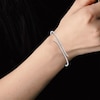 Thumbnail Image 3 of Diamond Bypass Bangle Bracelet 1/2 ct tw Sterling Silver