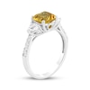 Thumbnail Image 2 of Cushion-Cut Citrine & White Lab-Created Sapphire Ring Sterling Silver