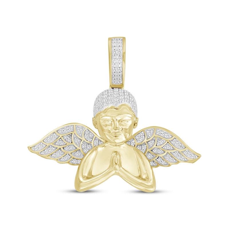 Main Image 1 of Men's Diamond Angel Charm 1/5 ct tw 10K Yellow Gold