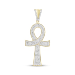Men's Diamond Ankh Charm 1/2 ct tw 10K Yellow Gold