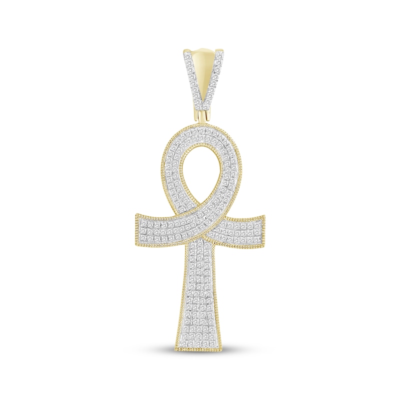 Main Image 1 of Men's Diamond Ankh Charm 1/2 ct tw 10K Yellow Gold