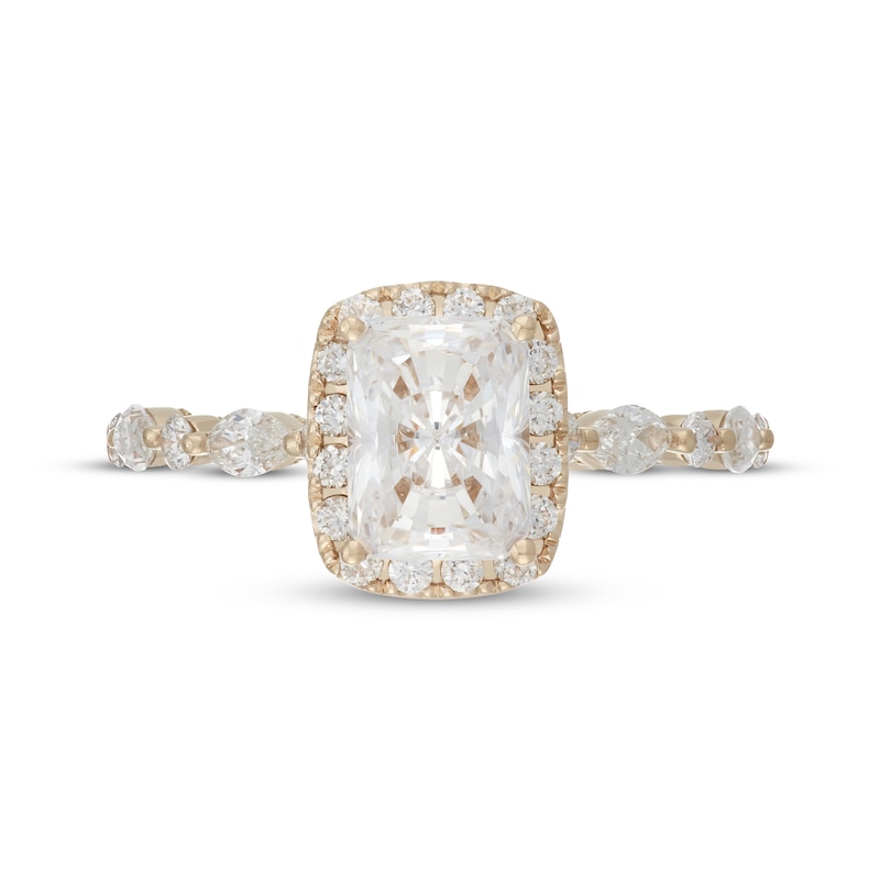 Neil Lane Artistry Radiant-Cut Lab-Created Diamond Halo Engagement Ring 1-3/4 ct tw 14K Yellow Gold