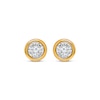 Thumbnail Image 2 of Round-Cut Diamond Bezel-Look Solitaire Stud Earrings 1/8 ct tw 10K Yellow Gold (J/I3)