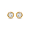 Thumbnail Image 1 of Round-Cut Diamond Bezel-Look Solitaire Stud Earrings 1/8 ct tw 10K Yellow Gold (J/I3)