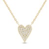 Thumbnail Image 1 of Multi-Diamond Elongated Heart Necklace 1/10 ct tw 10K Yellow Gold
