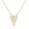 Thumbnail Image 3 of Multi-Diamond Elongated Heart Necklace 1/10 ct tw 10K Yellow Gold