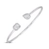 Thumbnail Image 1 of Baguette & Round-Cut Multi-Diamond Flex Cuff Bangle 1/2 ct tw 10K White Gold