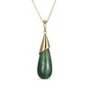 Thumbnail Image 1 of Pear-Shaped Nephrite Jade Drop Necklace 14K Yellow Gold 18"