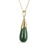 Thumbnail Image 2 of Pear-Shaped Nephrite Jade Drop Necklace 14K Yellow Gold 18"