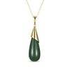 Thumbnail Image 3 of Pear-Shaped Nephrite Jade Drop Necklace 14K Yellow Gold 18"