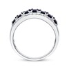 Thumbnail Image 2 of Emerald-Cut Natural Blue Sapphire & Diamond Ring 1/3 ct tw 14K White Gold