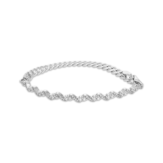 Our Story Together Diamond Adjustable S-Link Bracelet 1 ct tw 10K White Gold