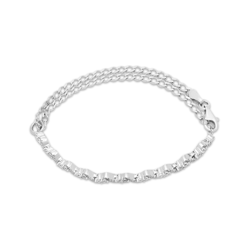 Main Image 2 of Diamond Adjustable S-Link Bracelet 1 ct tw 10K White Gold
