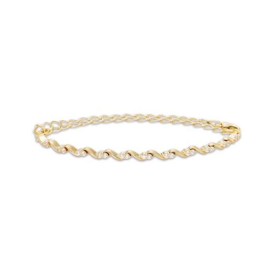 Diamond Adjustable S-Link Bracelet 3/8 ct tw 10K Yellow Gold