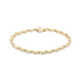 Diamond S-Link Bracelet 2 ct tw 10K Yellow Gold 7.25"