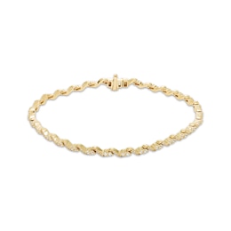 Diamond S-Link Bracelet 1 ct tw 10K Yellow Gold 7.25"