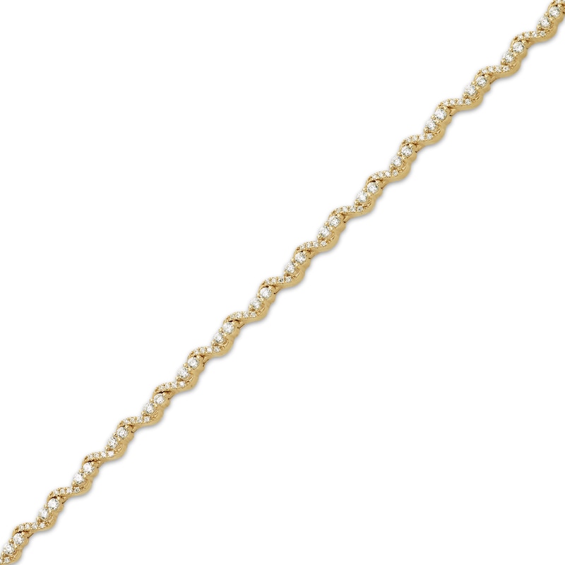 Main Image 2 of Diamond S-Link Bracelet 1 ct tw 10K Yellow Gold 7.25"