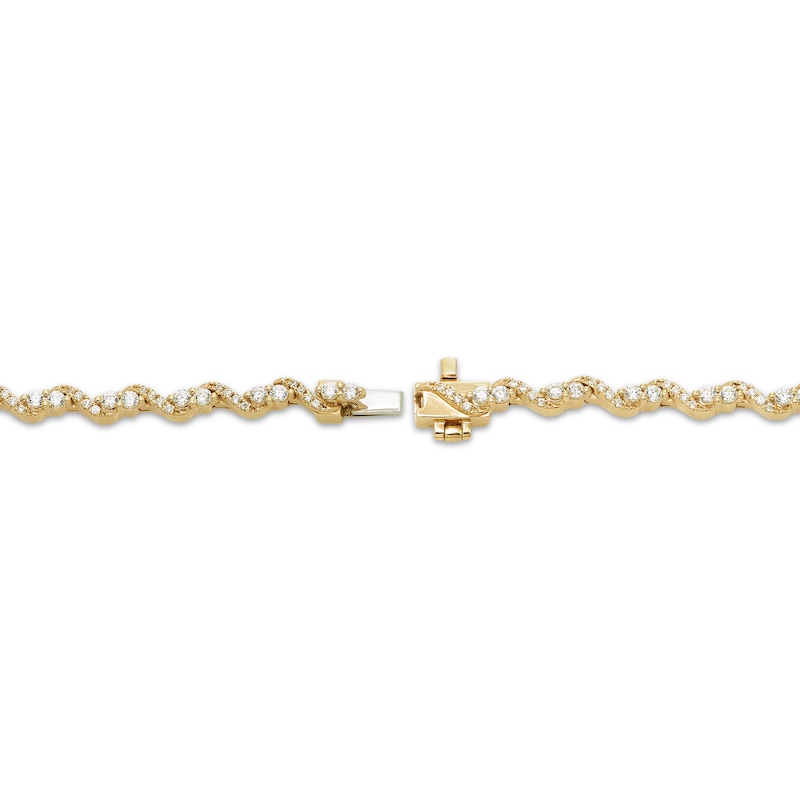 Main Image 3 of Diamond S-Link Bracelet 1 ct tw 10K Yellow Gold 7.25"