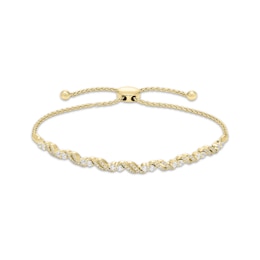 Diamond Double S-Link Bolo Bracelet 1 ct tw 10K Yellow Gold