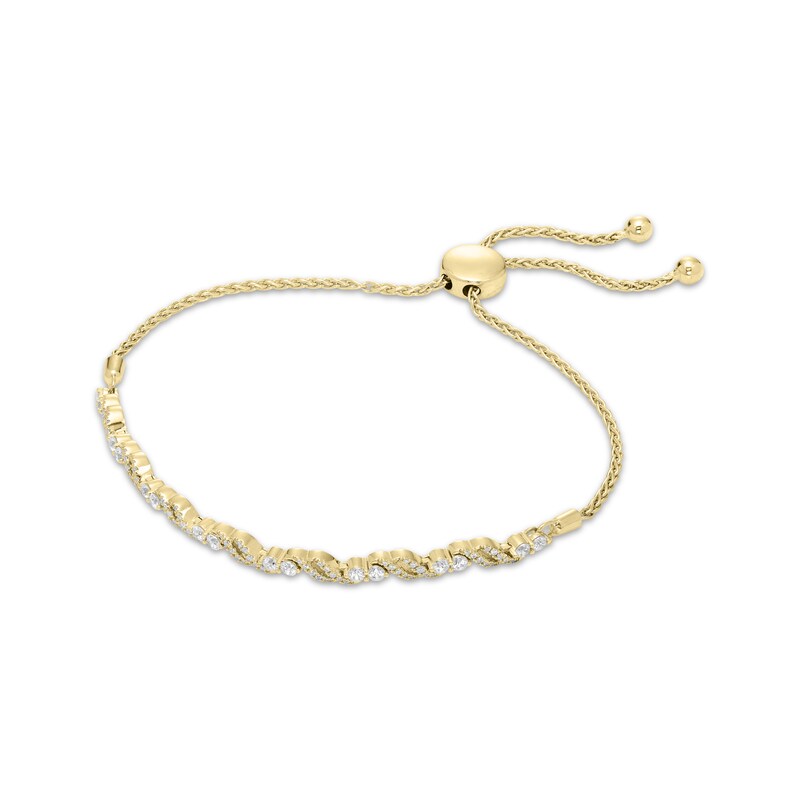Main Image 2 of Diamond Double S-Link Bolo Bracelet 1 ct tw 10K Yellow Gold