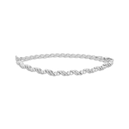 Diamond Adjustable Double S-Link Bracelet 1/2 ct tw 10K White Gold