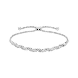 Diamond Double S-Link Bolo Bracelet 1 ct tw 10K White Gold
