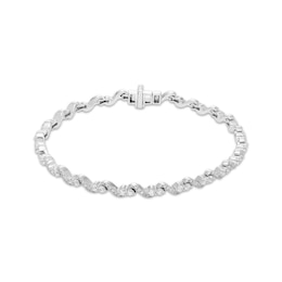 Diamond S-Link Bracelet 2 ct tw 10K White Gold 7"