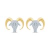 Thumbnail Image 2 of Men's Diamond Ram's Head Stud Earrings 1/4 ct tw 10K Yellow Gold
