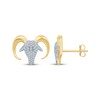 Thumbnail Image 3 of Men's Diamond Ram's Head Stud Earrings 1/4 ct tw 10K Yellow Gold