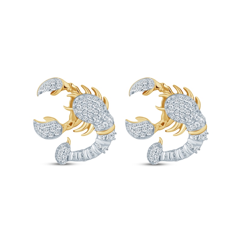 Main Image 2 of Men's Diamond Scorpion Stud Earrings 1/6 ct tw 10K Yellow Gold