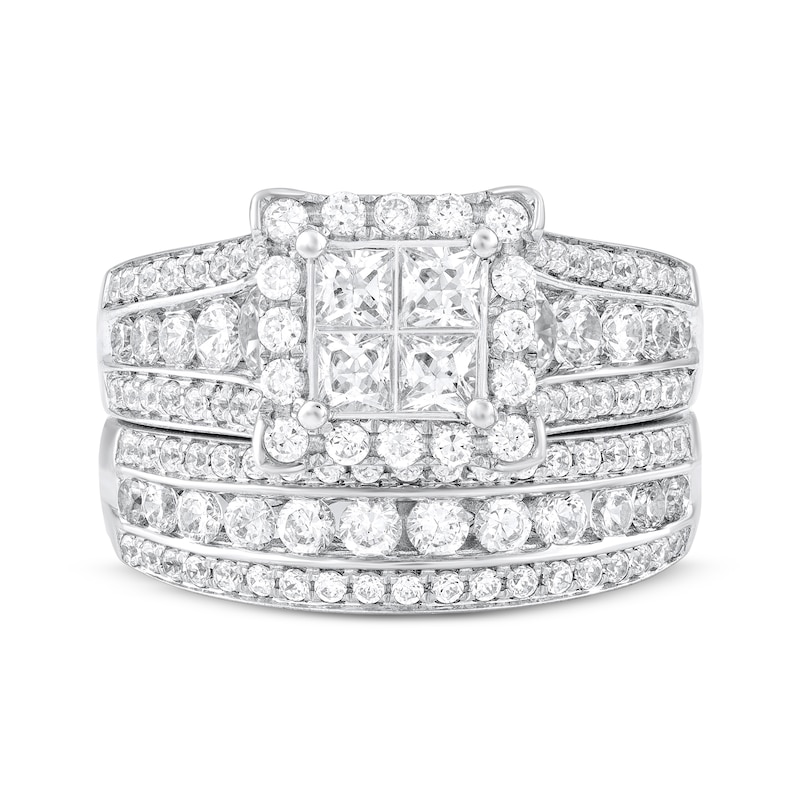Main Image 3 of Adore Princess-Cut Diamond Quad Bridal Set 1-3/4 ct tw 10K White Gold