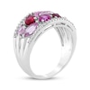 Thumbnail Image 2 of Multi-Shape Lab-Created Ruby, Pink & White Lab-Created Sapphire Ring Sterling Silver