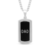Thumbnail Image 1 of Men's Diamond & Black Enamel Reversible "Dad" Dog Tag Necklace 1/20 ct tw Stainless Steel 24"