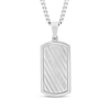 Thumbnail Image 3 of Men's Diamond & Black Enamel Reversible "Dad" Dog Tag Necklace 1/20 ct tw Stainless Steel 24"