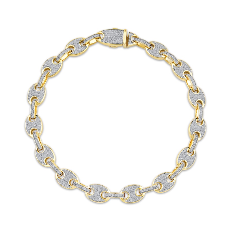 Main Image 1 of Men's Diamond Mariner Chain Bracelet 1-1/2 ct tw 10K Yellow Gold 8.5"