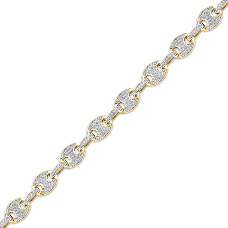 Main Image 2 of Men's Diamond Mariner Chain Bracelet 1-1/2 ct tw 10K Yellow Gold 8.5"