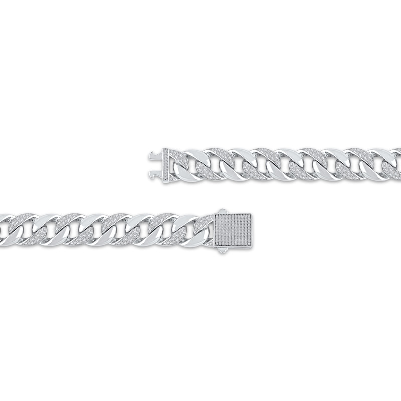 Main Image 2 of Men's Diamond Alternating Link Chain Necklace 2 ct tw 10K White Gold 22"