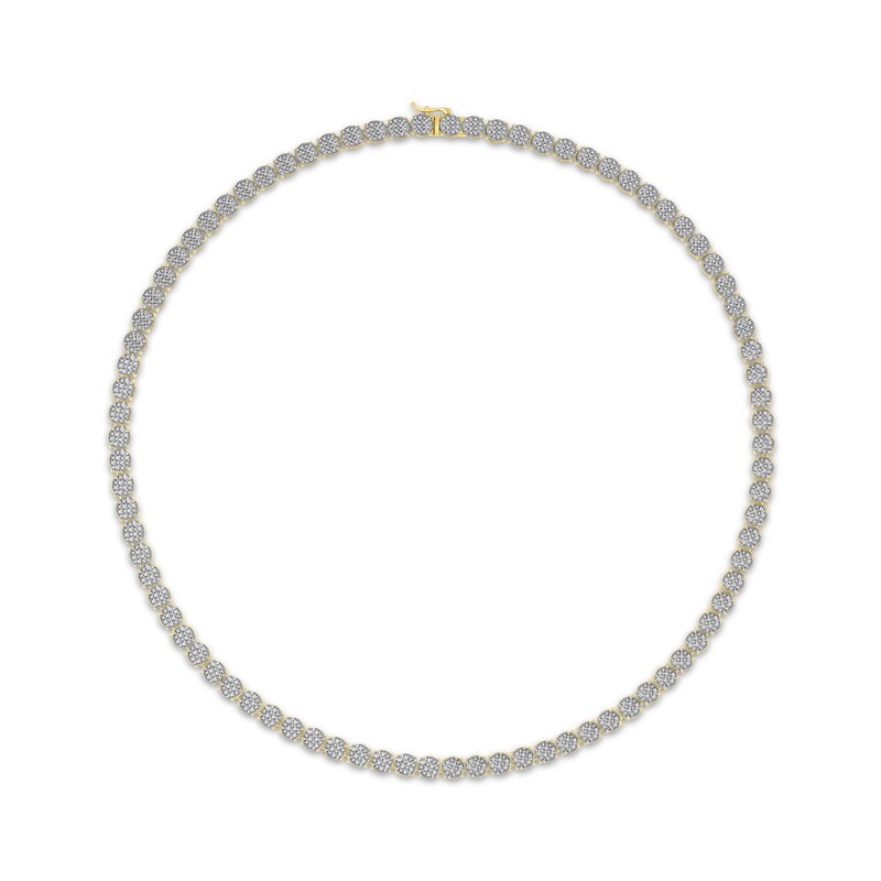 Main Image 1 of Men's Multi-Diamond Circle Link Necklace 2-1/2 ct tw 10K Yellow Gold 22"