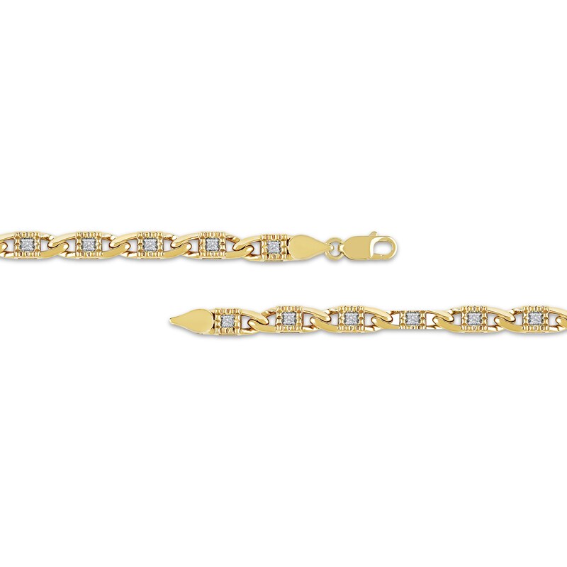 Main Image 2 of Men's Diamond Fancy Link Chain Necklace 2-1/2 ct tw 10K Yellow Gold 22&quot;