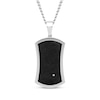 Thumbnail Image 1 of Men's Diamond Accent Dog Tag Necklace Stainless Steel & Black Ion Plating 24"