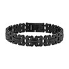 Thumbnail Image 1 of Men's Black Diamond Link Bracelet 1/6 ct tw Black Ion Plated-Stainless Steel 8.62"
