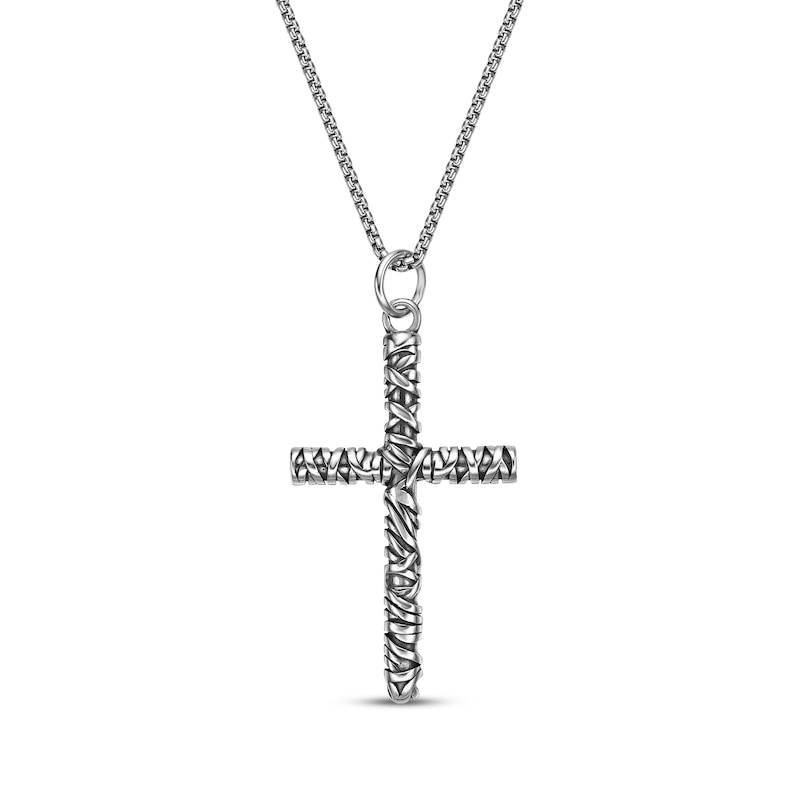 Main Image 1 of Cross Necklace Solid Stainless Steel 24"