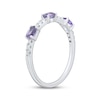 Thumbnail Image 2 of Sideways Oval-Cut Amethyst & Diamond Station Ring 1/10 ct tw Sterling Silver