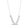 Thumbnail Image 2 of Diamond Curved Bar Necklace 1/4 ct tw Sterling Silver 18"