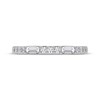 Thumbnail Image 3 of Adore Baguette & Round-Cut Diamond Alternating Anniversary Ring 1/4 ct tw 14K White Gold