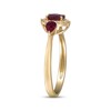 Thumbnail Image 2 of Oval-Cut Natural Ruby & Diamond Ring 1/10 ct tw 14K Yellow Gold